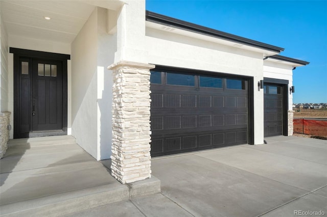 view of garage