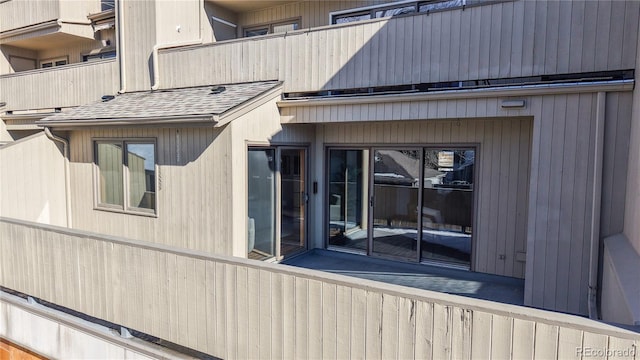 doorway to property with a balcony