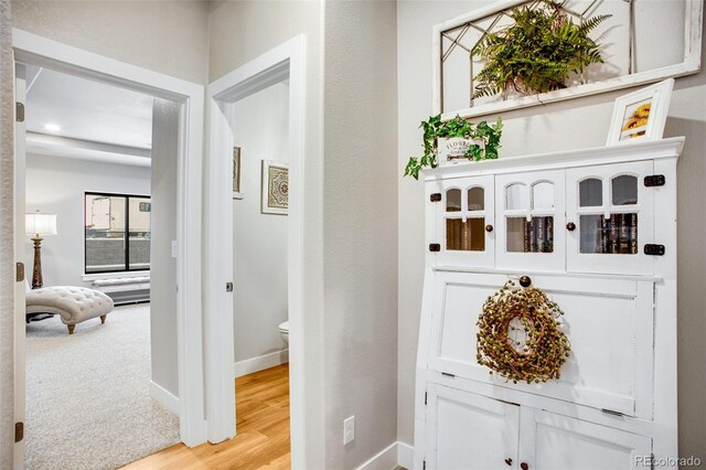 interior space with hardwood / wood-style floors