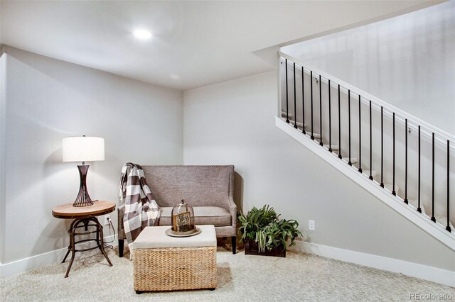 sitting room with carpet