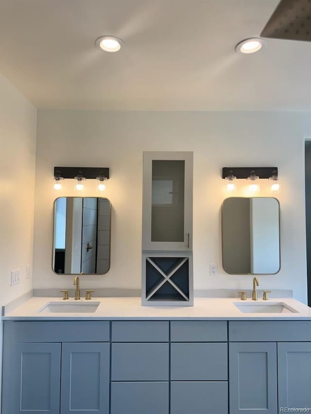 10373 Hutchinson Ln, Poncha Springs, CO 81242 - full bathroom featuring double vanity and recessed lighting
