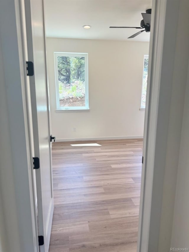 10373 Hutchinson Ln, Poncha Springs, CO 81242 - spare room featuring wood finished floors, recessed lighting, and a ceiling fan