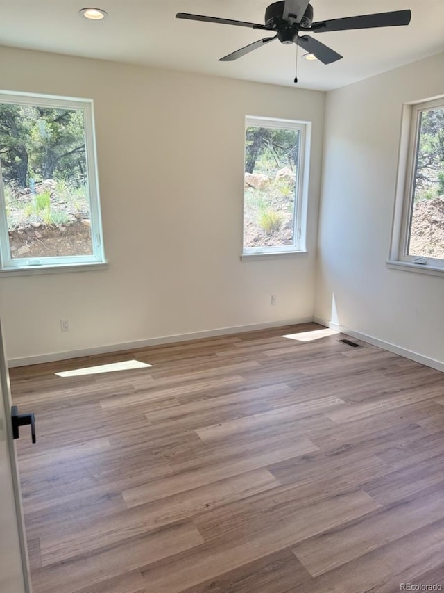 10373 Hutchinson Ln, Poncha Springs, CO 81242 - spare room with recessed lighting, wood finished floors, and ceiling fan