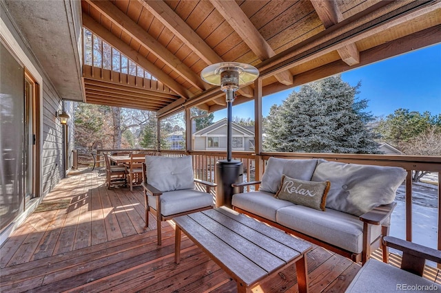 deck featuring an outdoor hangout area