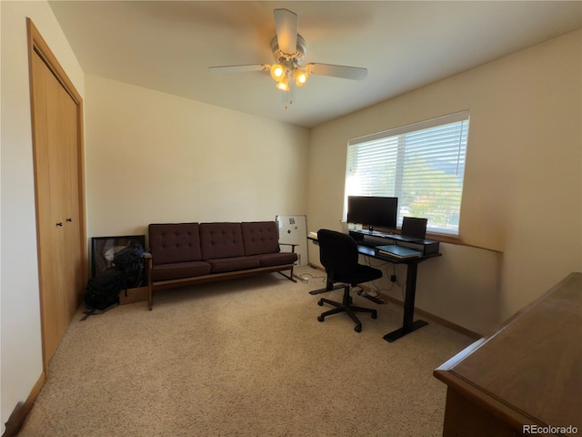 1436 H St Unit B, Salida, CO 81201 - carpeted office featuring ceiling fan and baseboards