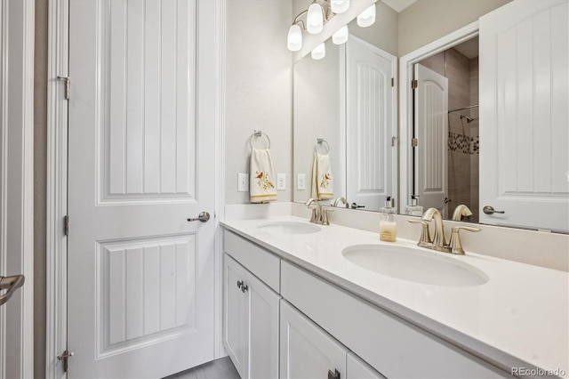 bathroom featuring vanity and a shower with curtain