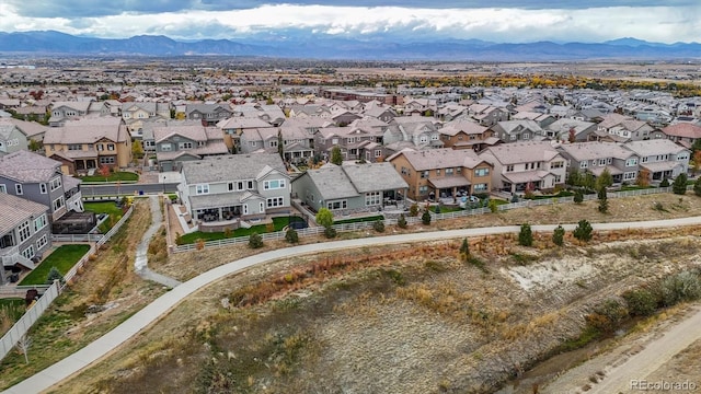 bird's eye view featuring a mountain view