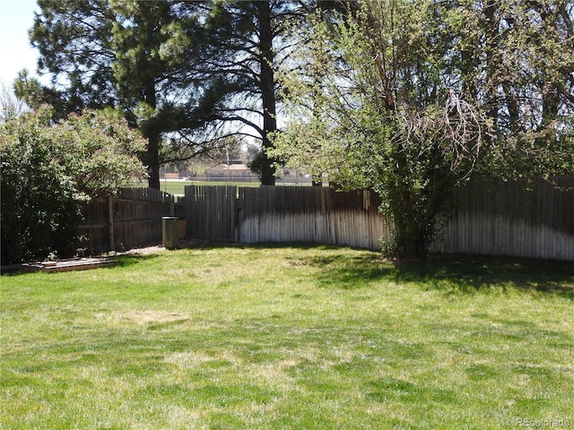view of yard featuring fence