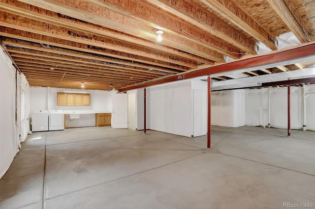 7400 W Grant Ranch Blvd Unit 9, Littleton, CO 80123 - unfinished basement featuring independent washer and dryer