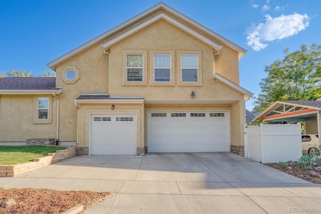 view of front of home featuring a garage