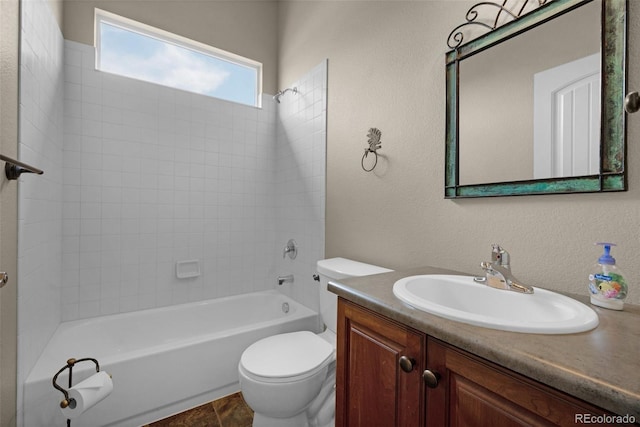 15616 Soo Line Way, Monument, CO 80132 - bathroom featuring vanity, toilet, and shower / bath combination
