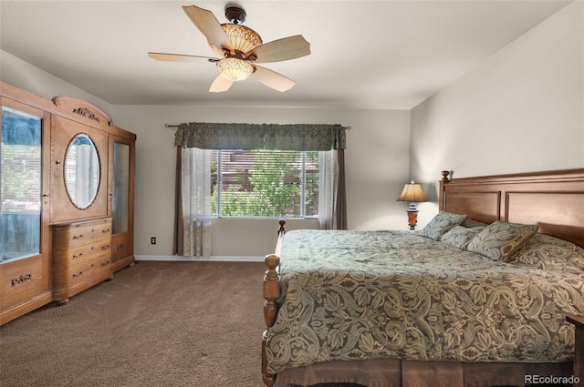 15616 Soo Line Way, Monument, CO 80132 - bedroom featuring carpet, baseboards, and ceiling fan