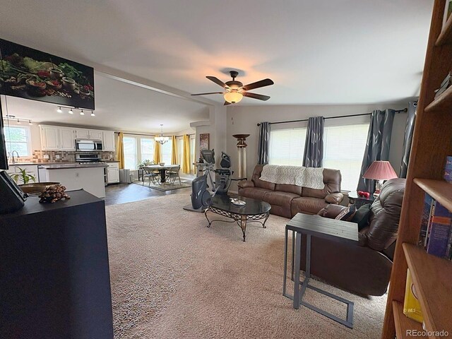 29 Granada Ct, Silver Cliff, CO 81252 - living area with ceiling fan and carpet flooring