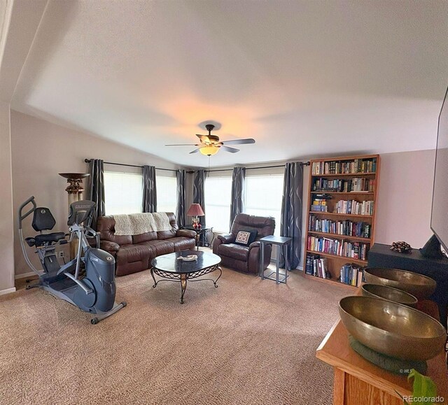 29 Granada Ct, Silver Cliff, CO 81252 - living room featuring plenty of natural light, carpet, and ceiling fan