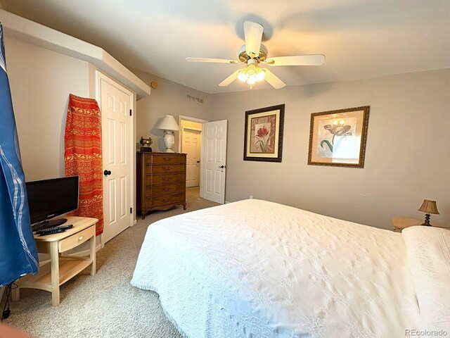 29 Granada Ct, Silver Cliff, CO 81252 - bedroom with light carpet and ceiling fan