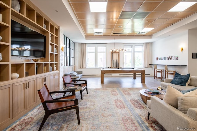 3401 Arapahoe Ave Unit 105, Boulder, CO 80303 - living area featuring a raised ceiling and pool table