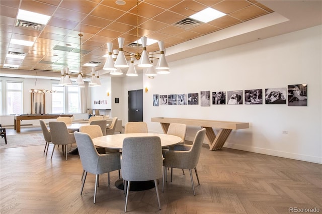 3401 Arapahoe Ave Unit 105, Boulder, CO 80303 - dining area with baseboards and a drop ceiling