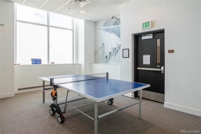 3401 Arapahoe Ave Unit 105, Boulder, CO 80303 - playroom featuring carpet, baseboards, and a drop ceiling