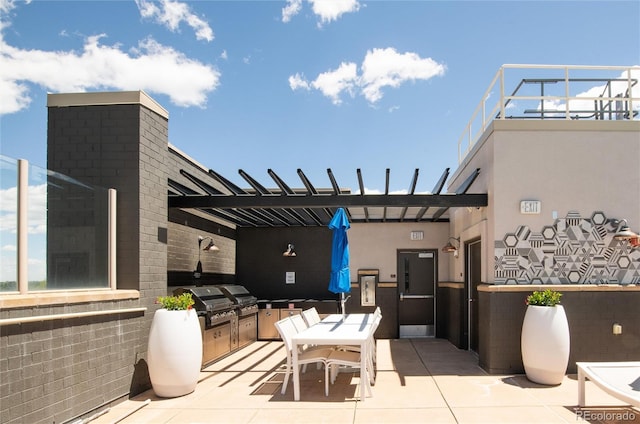 3401 Arapahoe Ave Unit 105, Boulder, CO 80303 - view of patio / terrace with outdoor dining area and a pergola