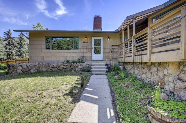 4665 Fox Rd, Cascade, CO 80809 - view of front facade with a chimney