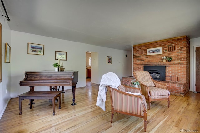 4665 Fox Rd, Cascade, CO 80809 - living area featuring light wood-style flooring and a fireplace