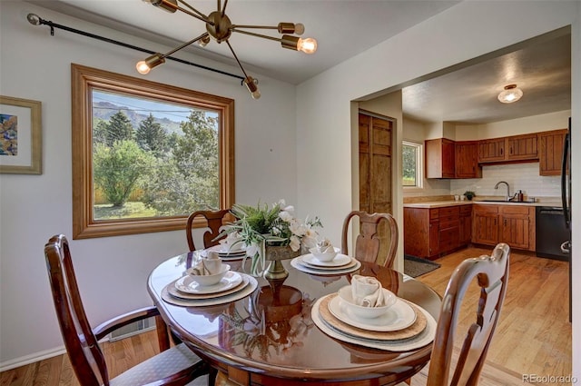 4665 Fox Rd, Cascade, CO 80809 - dining area featuring light wood-style floors and a chandelier