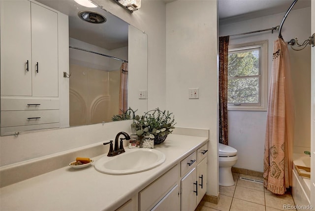 4665 Fox Rd, Cascade, CO 80809 - bathroom with vanity, tile patterned floors, and shower / tub combo
