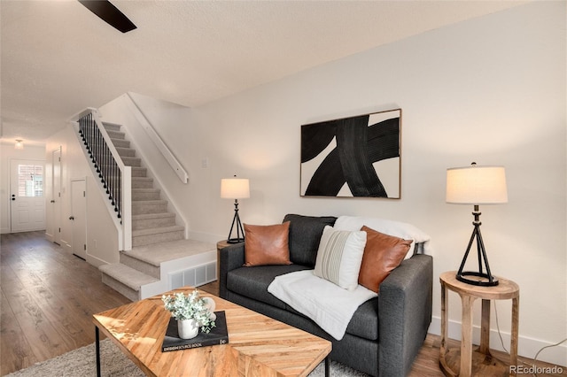 living room featuring hardwood / wood-style floors