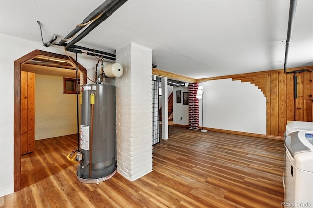 3611 N Vine St, Denver, CO 80205 - finished basement with water heater and wood finished floors