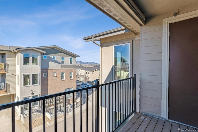 balcony with a mountain view