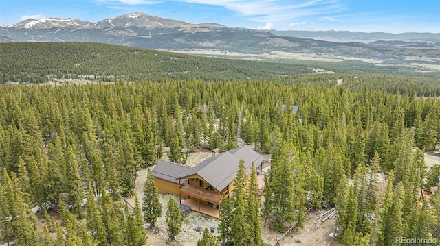 423 Prunes Pl, Fairplay, CO 80440 - view from above of property featuring a mountain backdrop and a forest