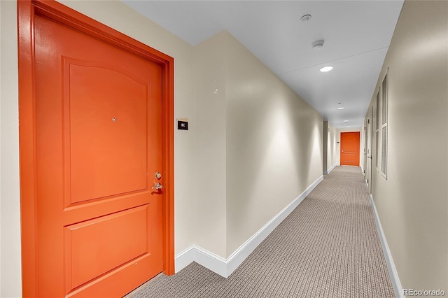 300 W 11th Ave Unit 8C, Denver, CO 80204 - hallway with light carpet and recessed lighting