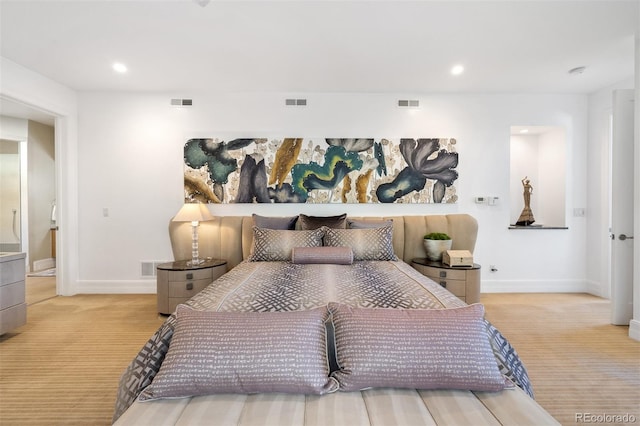 bedroom featuring light hardwood / wood-style flooring