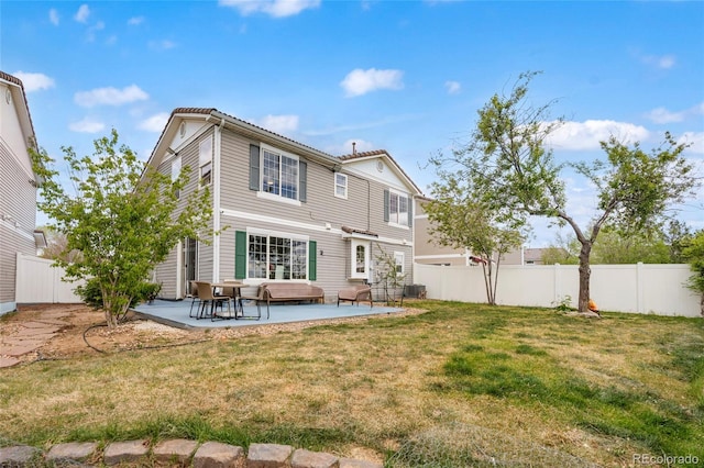 20414 E 55th Pl, Denver, CO 80249 - rear view of house with a patio, cooling unit, and a tiled roof