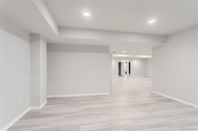 interior space with light hardwood / wood-style floors