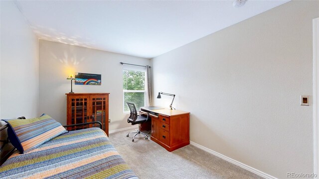 7270 Marmot Ridge Pl, Littleton, CO 80125 - bedroom with light colored carpet and an office area