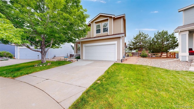 7270 Marmot Ridge Pl, Littleton, CO 80125 - view of front of house featuring a front yard, a garage, and driveway