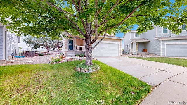 7270 Marmot Ridge Pl, Littleton, CO 80125 - view of front of property with concrete driveway, a front lawn, and an attached garage