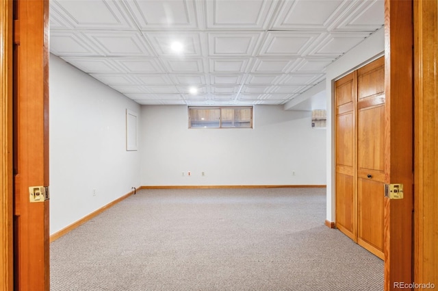 8132 Lodgepole Trl, Lone Tree, CO 80124 - finished basement with light carpet and an ornate ceiling