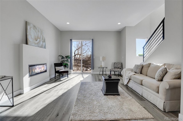 living room featuring hardwood / wood-style floors