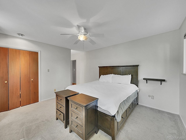 461 Nome St, Aurora, CO 80010 - bedroom featuring light carpet, a ceiling fan, and baseboards