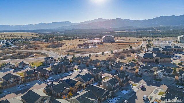 bird's eye view featuring a mountain view