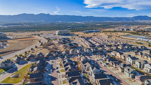 aerial view with a mountain view