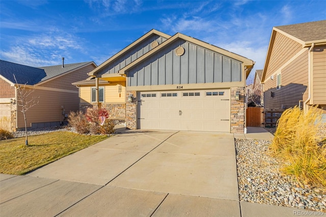 craftsman inspired home featuring a garage