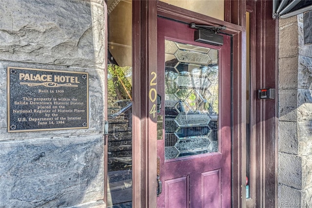 view of doorway to property