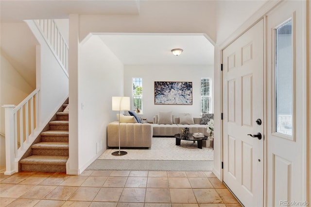 view of tiled foyer entrance