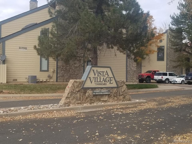 view of community sign