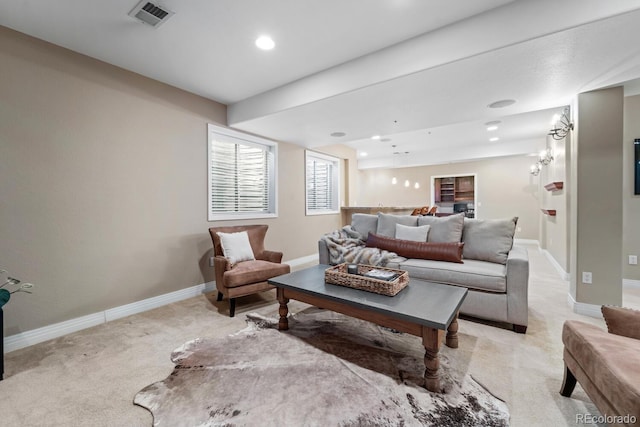 view of carpeted living room