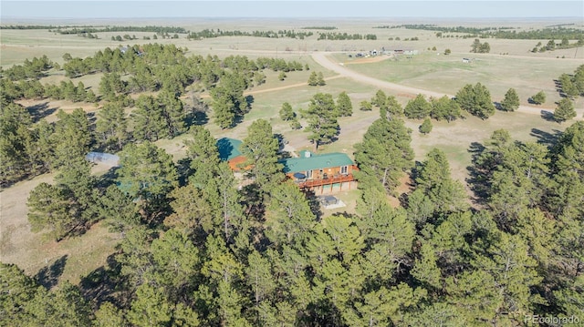 aerial view with a rural view