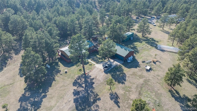 bird's eye view with a view of trees
